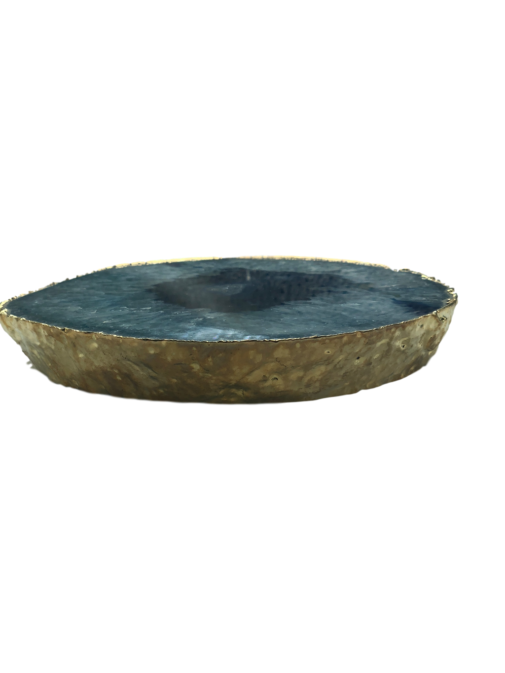 Agate Thick Decorative Platter with Gold Trim Green Ares