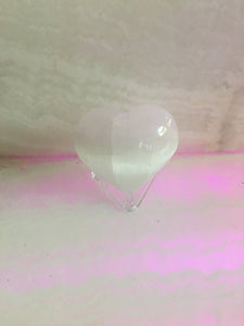 Selenite Heart Teal Lily