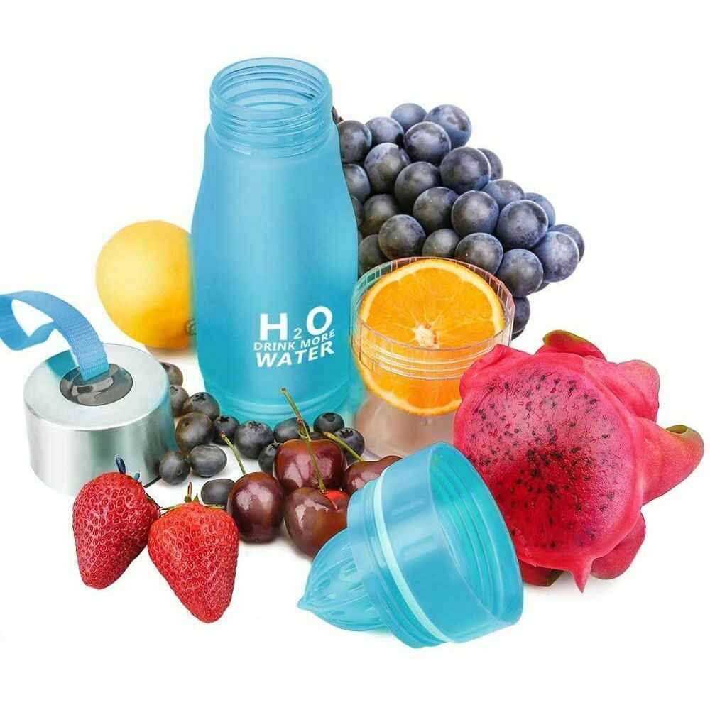 Water Bottle H2O Fruit Infuser Drink Outdoor Sport 20 oz Lime Sunflower