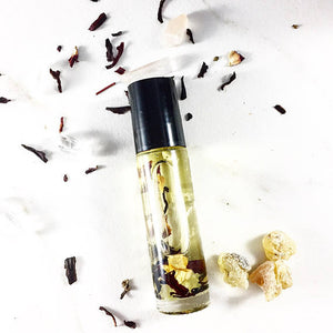 Essential Oil Blend with Crystals Frankincense White Smokey