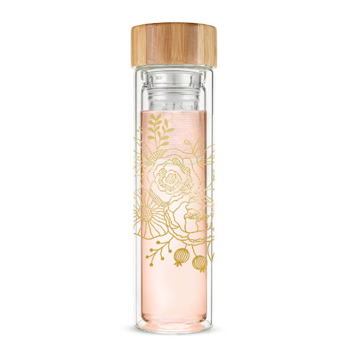 Blair™ Bouquet Glass Travel Infuser Mug by Pinky Lavender Shadow