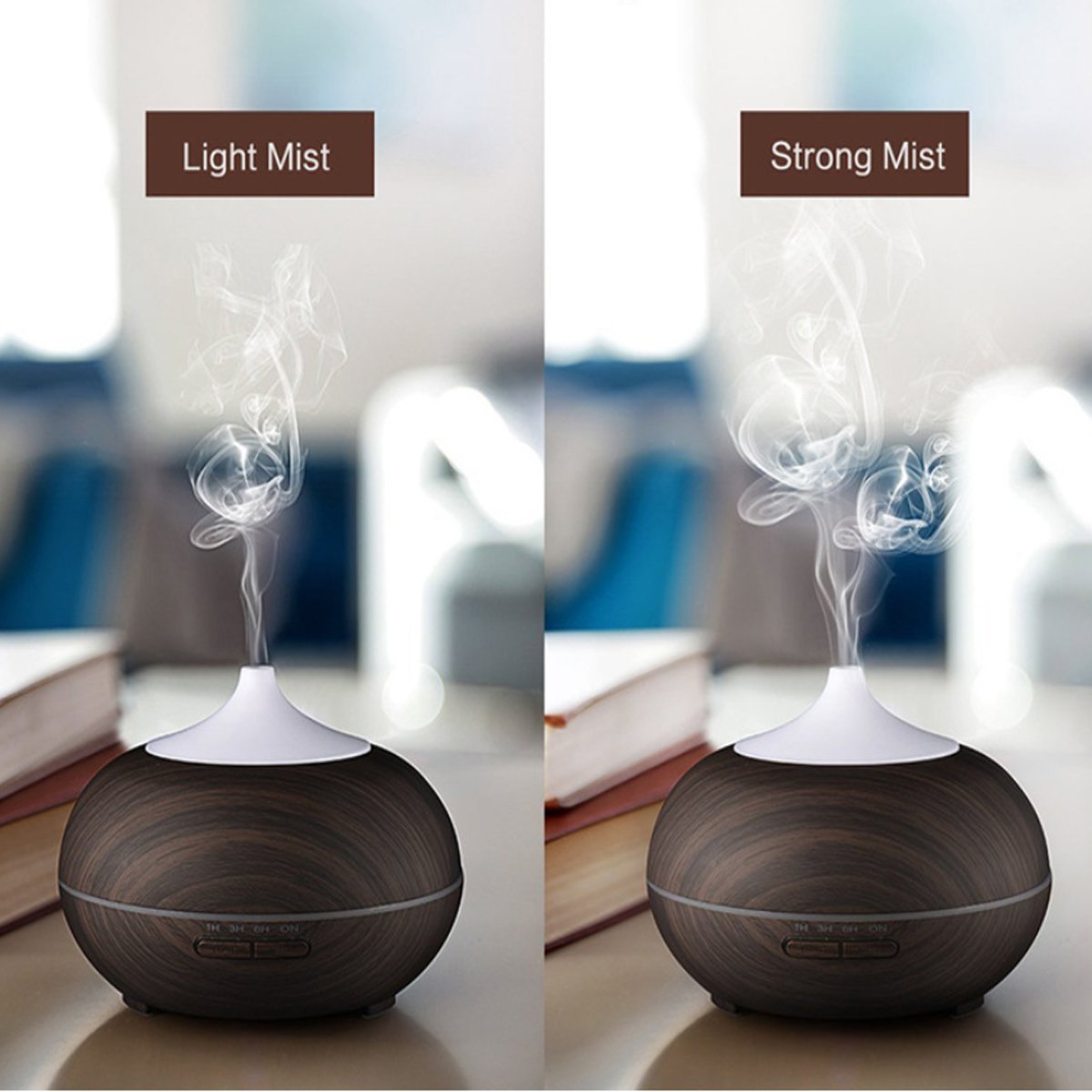 Mistyrious Essential Oil Humidifier Natural Oak Design Salmon Lucky