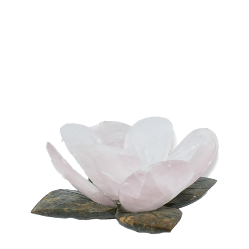 flower quartz crystal candle holder