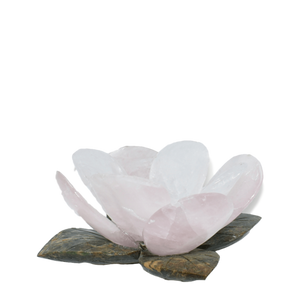 flower quartz crystal candle holder
