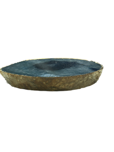 Agate Thick Decorative Platter with Gold Trim Green Ares
