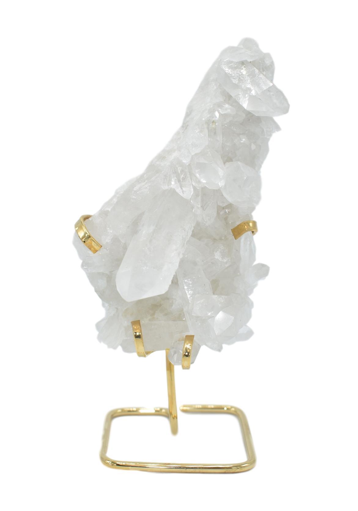 Quartz Cluster on Wire Stand Green Ares