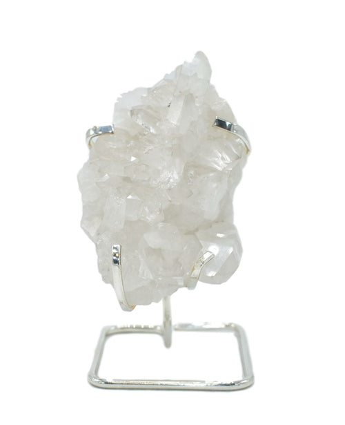 Quartz Cluster on Wire Stand Green Ares