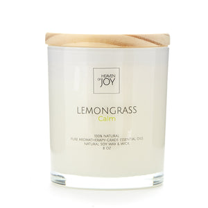 Lemongrass Candle 100% Natural, Aroma Naturals Candles Indigo Helios