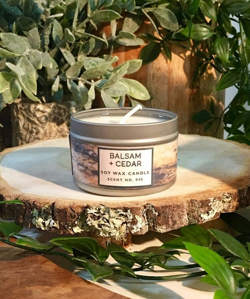 Balsam + Cedar Soy Wax Candle Indigo Poseidon