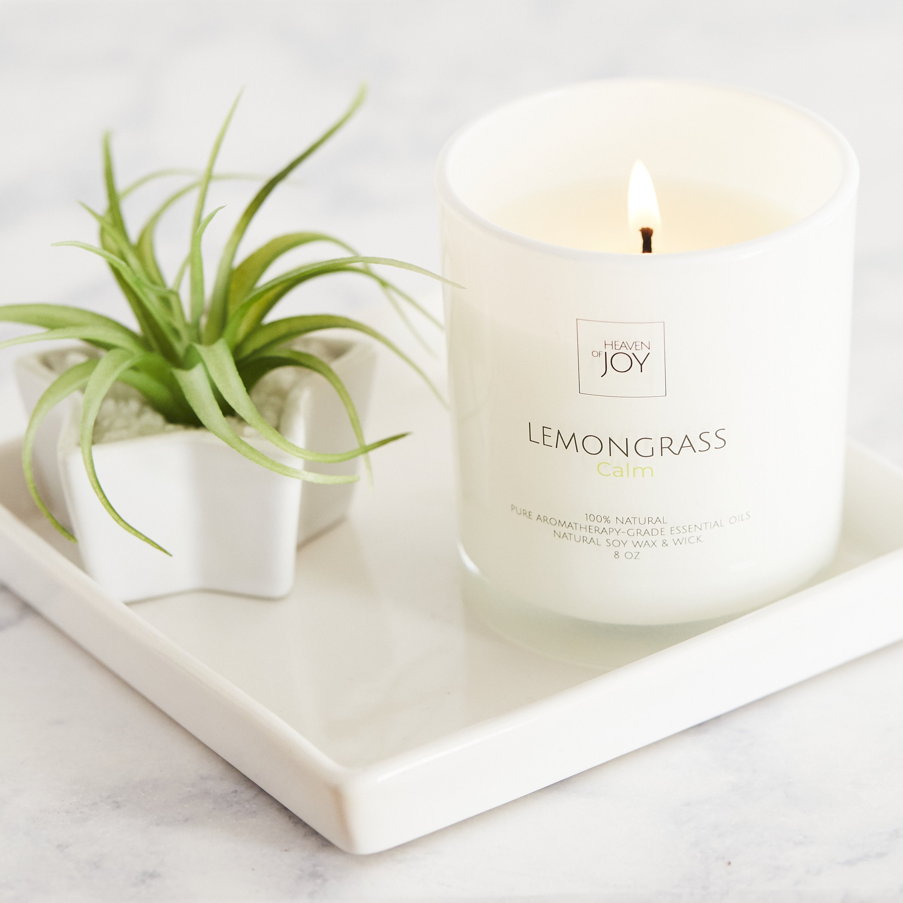 Lemongrass Candle 100% Natural, Aroma Naturals Candles Indigo Helios