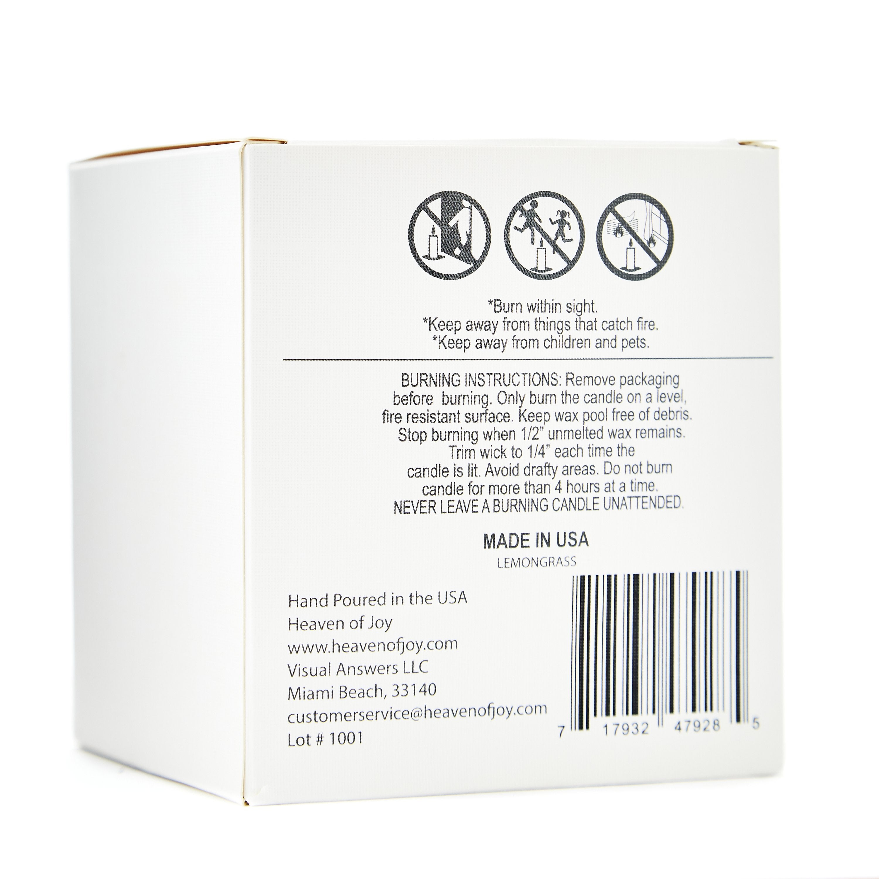 Lemongrass Candle 100% Natural, Aroma Naturals Candles Indigo Helios