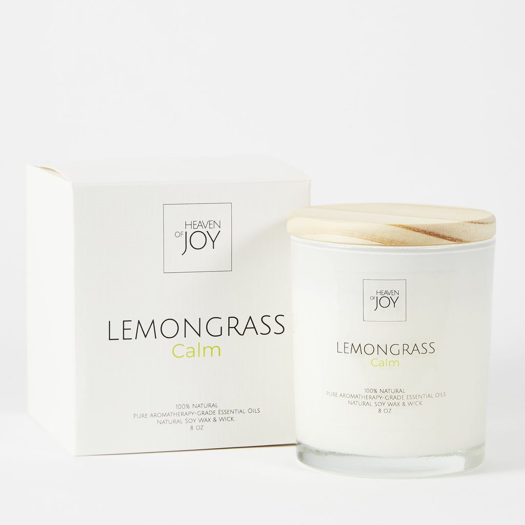 Lemongrass Candle 100% Natural, Aroma Naturals Candles Indigo Helios
