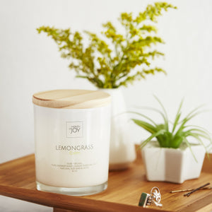 Lemongrass Candle 100% Natural, Aroma Naturals Candles Indigo Helios