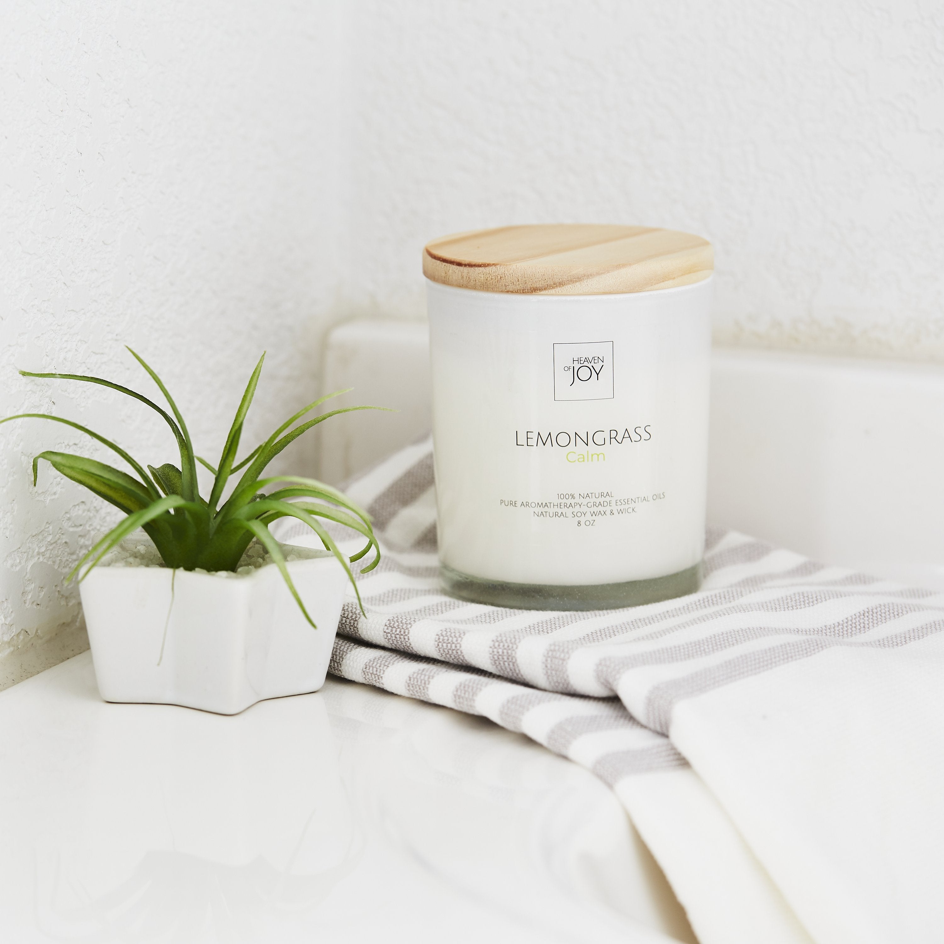 Lemongrass Candle 100% Natural, Aroma Naturals Candles Indigo Helios