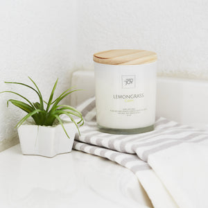 Lemongrass Candle 100% Natural, Aroma Naturals Candles Indigo Helios