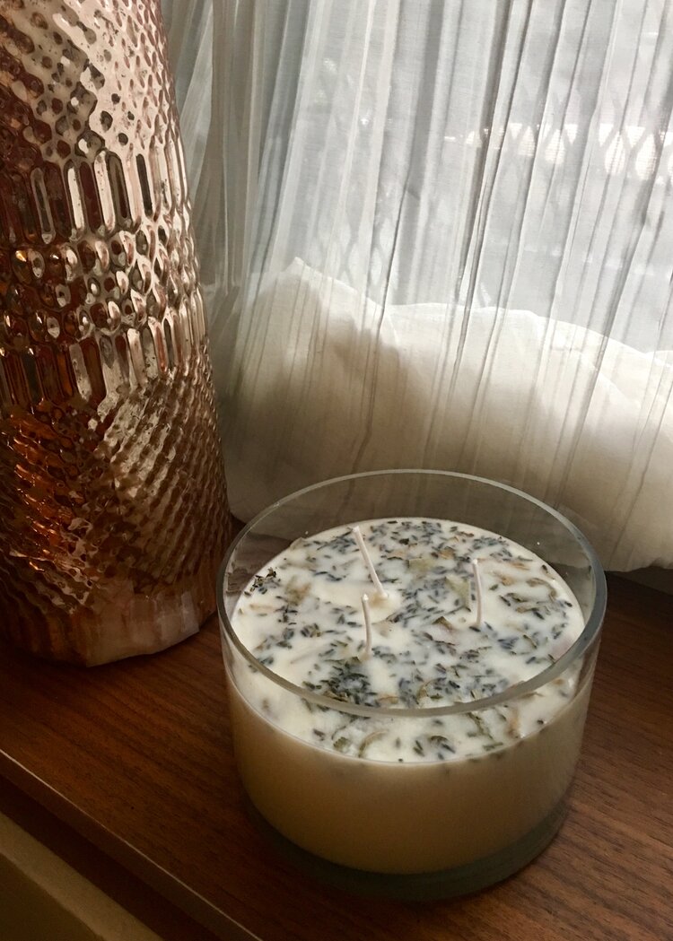 Lavender + White Sage Aromatherapy 3 Wick Large Soy Wax Candle