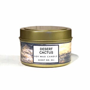 Desert Cactus Scented Soy Wax Candle Indigo Poseidon