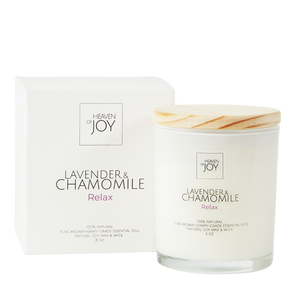 Lavender & Chamomile Candle, Aromatherapy Candle, 100% Natural Indigo Helios
