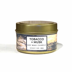 Tobacco + Musk Soy Wax Candle Indigo Poseidon