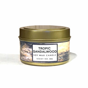 Tropic Sandalwood Soy Wax Candle Indigo Poseidon