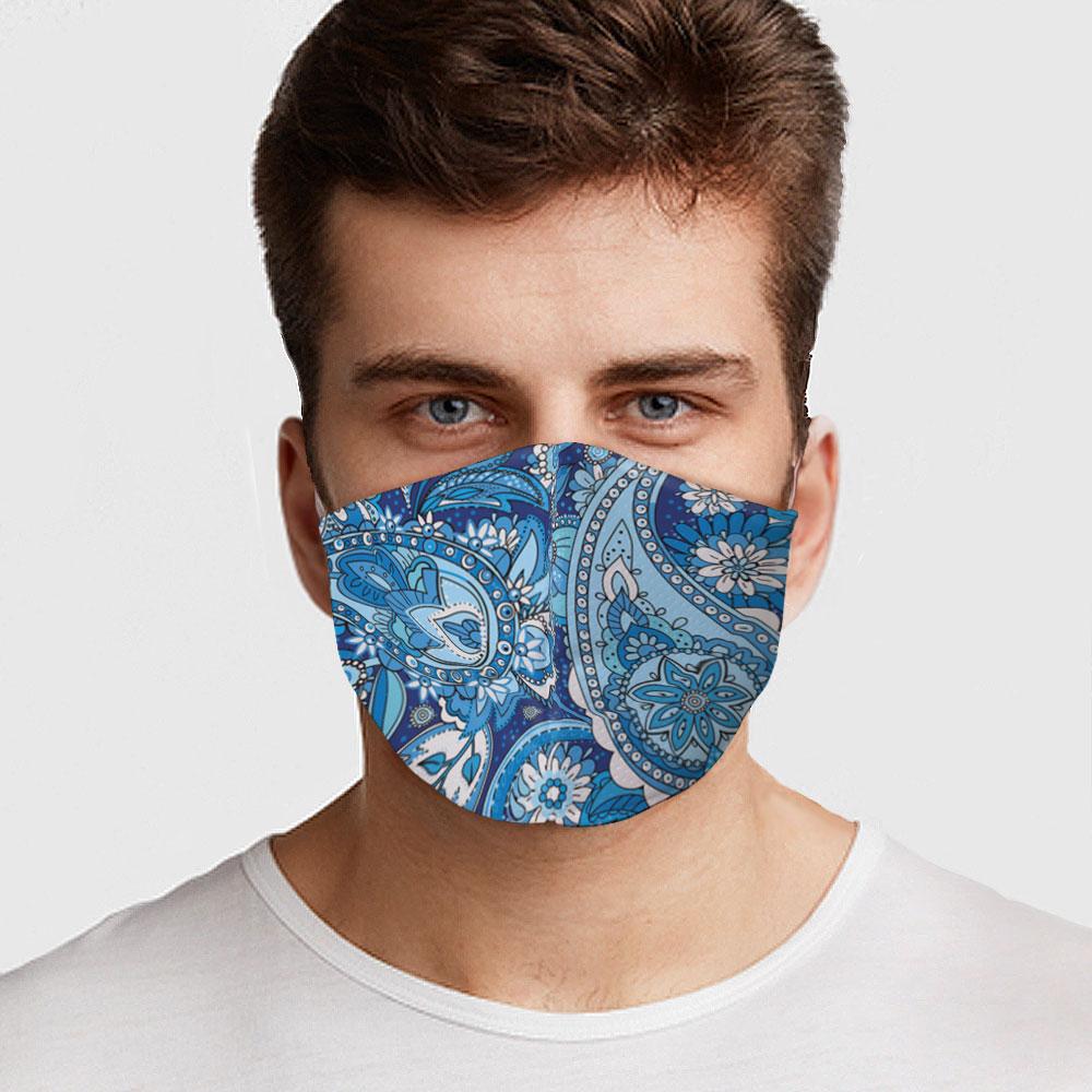Blue Paisley Face Cover