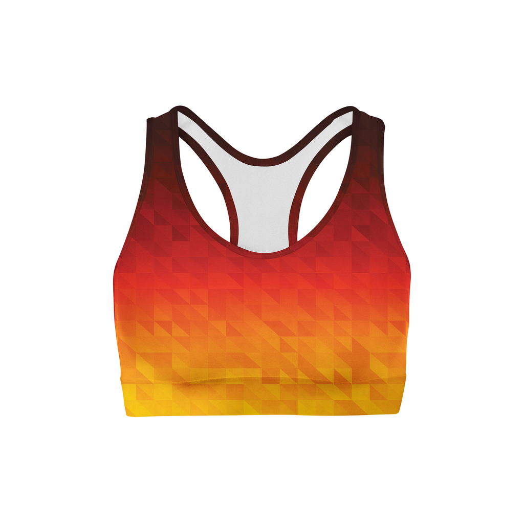 Fiery Triangles Sports Bra Orange Poppy