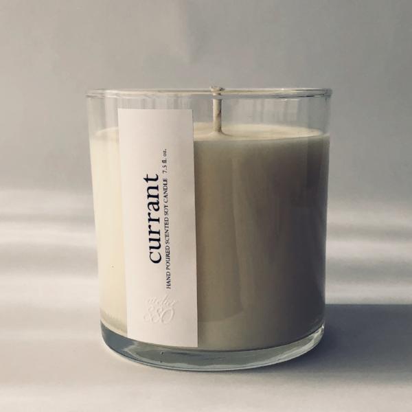 currant scented luxury soy candle