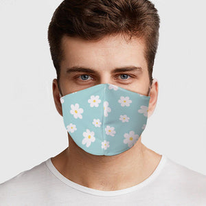 Blue Flowers Face Cover