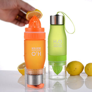 Water Bottle H2O Fruit Infuser Drink Outdoor Sport 20 oz Lime Sunflower