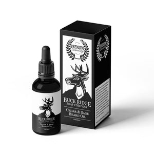 Buck Ridge Cedar and Sage Premium Beard Oil Black Oliver