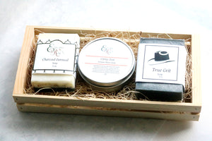 Mens Gift Set - Natural Soap Gift Maroon Oliver