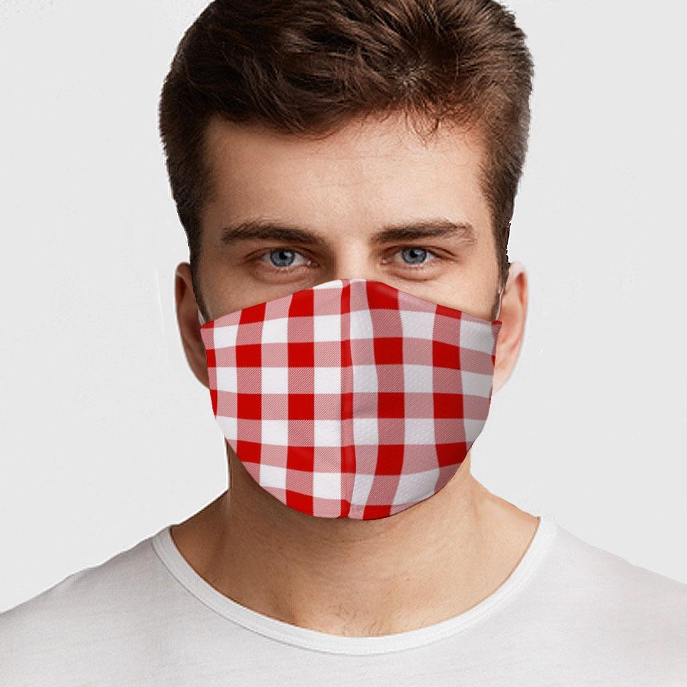 Red Gingham Face Cover