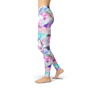 Jean Pink and Blue Flowers Leggings – Happy Being Well