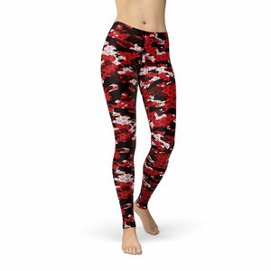 Jean Red Hex Camouflage Leggings