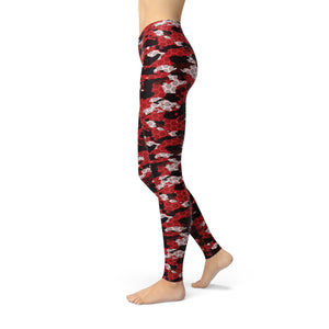 Jean Red Hex Camouflage Leggings