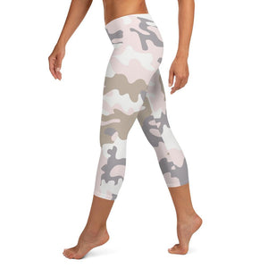 Seamless Pink Camo Capri Leggings