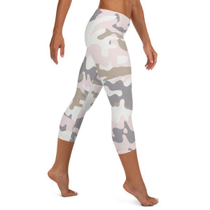 Seamless Pink Camo Capri Leggings