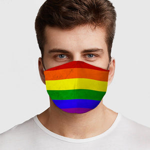 Gay Pride Flag Face Cover Orange Poppy