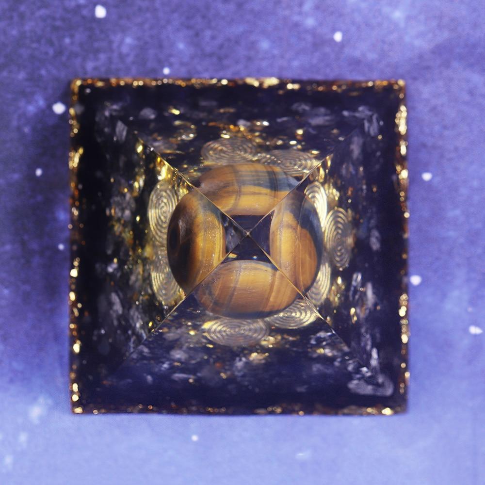 Orgone Energy Converter Orgonite Pyramid Obsidian Soothe The Soul Yellow Angel