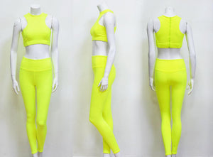 FUOPJH Neon Yellow Sportswear Workout Clothes for Women Gym Sets