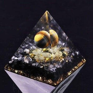 Orgone Energy Converter Orgonite Pyramid Obsidian Soothe The Soul Yellow Angel