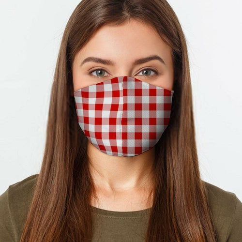 Red Gingham Face Cover