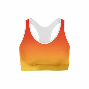 Red Yellow Ombre Sports Bra