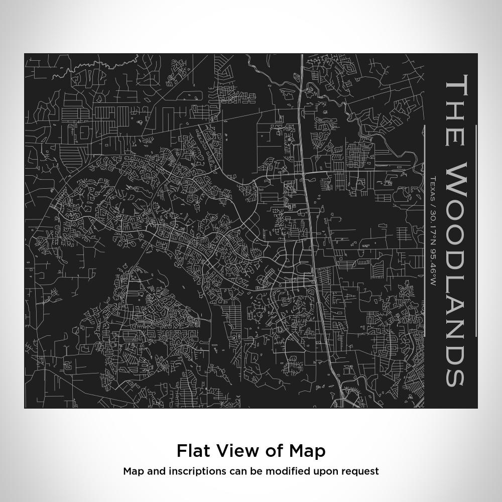 The Woodlands - Texas Map Bottle with Bamboo Top in Matte Black